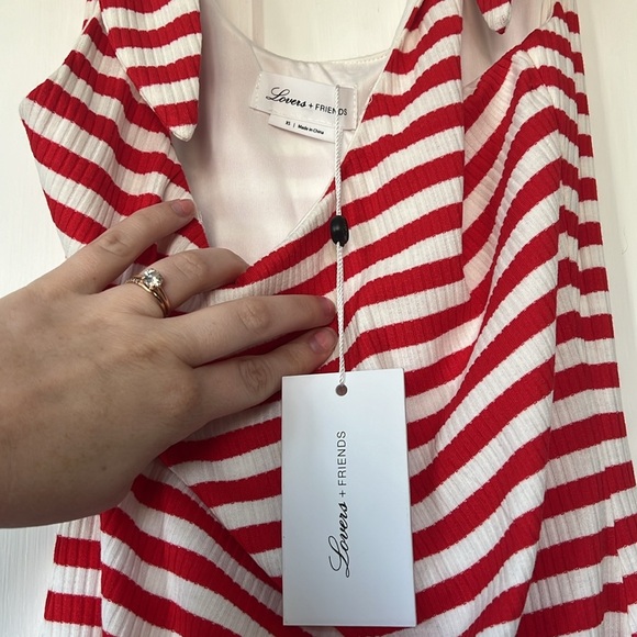 ✨ New Lovers and Friends Red and White Striped Mini Dress - Picture 3 of 4
